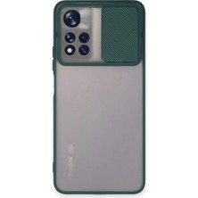 Durukar®   Redmi Note 11T Kılıf Palm Buzlu Kamera Sürgülü Silikon - Yeşil