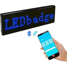 Matrix Kayan LED Yaka Rozeti Mobil Kontrollü Dijital Etiket 9×3cm