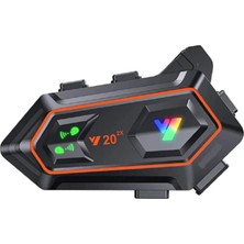 Y20 2x 1000M Telsiz Mesafeli 2 Kişi Bağlantılı Bluetooth Kask Kulaklık Fenerli Intercom