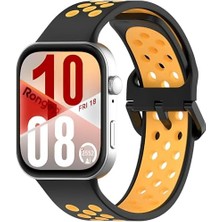 HBMB Store Watch Fit 4/4 Pro/fit 3 ile Uyumlu Sports Loop Delikli Silikon Kordon Nefes Alabilirlik Sağlayan Çift Renkli Yumuşak Dokulu Deformasyona Karşı Dayanıklı Fit 4 Kayışı