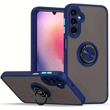 Durukar®  Samsung Galaxy S24 Kılıf Montreal Yüzüklü Silikon Kapak - Lacivert