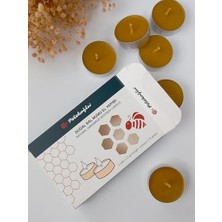 HBMB Store (6 Adet) Tealight Mum Doğal Petek Balmumu Mum Standart Boy