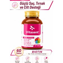Vitasent Keratin, Biotin, Vit B5, At Kuyruğu ve Üzüm Ekstresi 60 Tablet