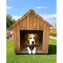 Empressco Doğal Ahşap Büyük Köpek Kulübesi ve Pati Evi, Güvenli ve Şık Tasarım