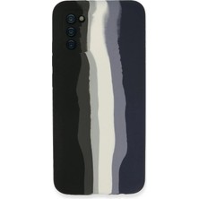 Durukar®  Samsung Galaxy A03S Kılıf Ebruli Lansman Silikon - Siyah-Lacivert