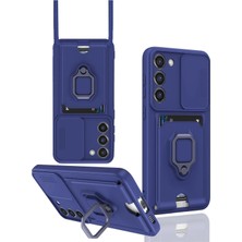 Durukar®  Samsung Galaxy S24 Plus Kılıf Zuma Kartvizitli Yüzüklü Silikon - Lacivert