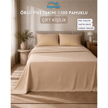 Uysal Örgü Pike Takımı %100 Pamuklu Bej Çift