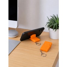 Tarzını Seç 3’ü 1 Arada Mini Telefon Tutucu Anahtarlık Charm – Turuncu 3,5 × 7 × 1 cm