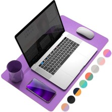 Larskas Mcstorey Masa Desk Mat 60X30 cm Çift Taraflı Deri Mouse Pad Kaymaz Suya Dayanıklı Rulo Yapılabilir Kompakt Masa Koruyucu Ofis Laptop ve Makyaj Masası Için 2mm Pembe