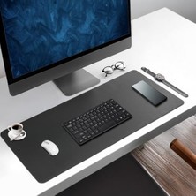 Larskas Dikişli Kenar Dayanıklı Deri Mouse Pad, Büyük Boy