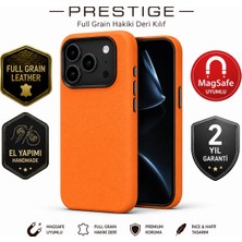 PLM Prestige iPhone 17 Pro Max Uyumlu, Full Grain Hakiki Deri Kılıf, Magsafe Uyumlu, Premium Koruma, El Yapımı