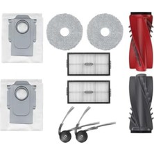 Larskas Robotyedek, Qrevo Curvx/qrevo Curv 2 Pro/edge 2 Pro Roborock ile Uyumlu Ana Fırça Hepa Mop Fırça Toz Torbası Seti 10 Parça