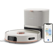 Larskas Philips 5000 Serisi Islak Kuru Robot Süpürge, Yüksek Emiş Gücü, Uzun Çalışma Süresi, 200 Dk'ya Kadar Şarj, Homerun, Otomatik Boşaltma Istasyonu, Beyaz (XU5100/20)