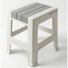 Larskas Küçük Boy Kaymaz Tabanlı Ev Ofis Taburesi - 120 kg Taşıma Kapasiteli Kaymaz Banyo Taburesi - Çocuk Taburesi - 31X35X35 cm (Gri)