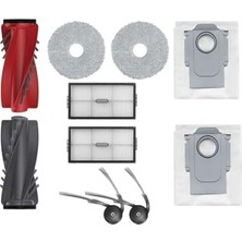 Larskas Robotyedek, Qrevo Curvx/qrevo Curv 2 Pro/edge 2 Pro Roborock ile Uyumlu Ana Fırça Hepa Mop Fırça Toz Torbası Seti 10 Parça