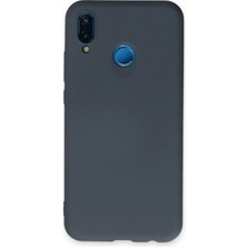 TKÇ Mey Ithalat®  Huawei P20 Lite Kılıf Nano Içi Kadife Silikon - Gri