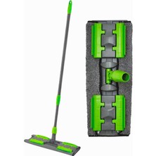 Sync Ticaret Mikrofiber Bezli Mop - 140 cm Uzunluktaki Teleskobik Sapi ve 360 Derece Dönebilen Uzayıp Kıslan Sap
