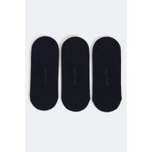 Bony Socks Kadın 3'lü Paket Basic Görünmez Babet Çorap Siyah/siyah/siyah