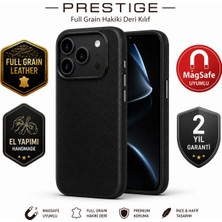 PLM Prestige iPhone 17 Pro Max Uyumlu,full Grain Hakiki Deri Kılıf, Magsafe Uyumlu, Premium Koruma, El Yapımı