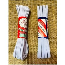 Larskas 2 Adet Beyaz Bel Paça Don Lastiği (Yuvarlak ve Yassı) 2 x 10 Metre 2ADETLASTIKX