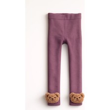 Bony Socks Çocuk Teddy Aksesuarlı Içi Havlu Tayt Gül Kurusu
