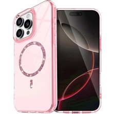 Durukar®   iPhone 15 Pro Max Live Diamond Magsafe Kapak - Pembe