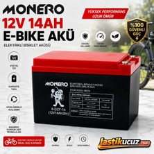 Monero 12V-14 Amper Yatık  E-Bıke Akü- Yeni Tarihli Ebatlar: 150X101X99MM