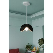 the mr east Siyah Tekli Lotus Formlu Modern Avize Salon Dayanıklı Plastik Dekoratif Sarkıt Aydınlatma