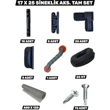 Aluwand Sineklik Aksesuar Seti 17X25 Plastik Malzeme ile Yırtılmaya Dayanıklı Tam Takım Vida Dahil