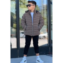Pina Kids Erkek Çocuk Çıkarılabilir Kapüşonlu Sık Dikişli Nova Kumaş Kışlık Şişme Mont KM4016