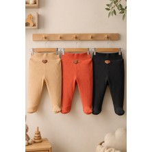 Mahfel 3'lu %100 Pamuklu Basic Fitilli Bebek Alt Pantolon R