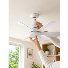 Belle Fusion Mey Ithalat® Yüksek Aydınlatma Performansına Sahip LED Tavan Fanı Sessiz Çalışma Güçlü Esinti ve Uzaktan Kumanda Kontrolü