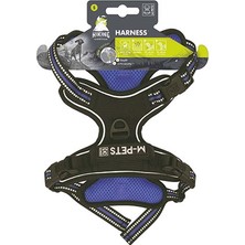 M-Pets Hiking Reflektörlü Köpek Göğüs Tasması Mavi Small 35-60 cm