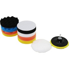 TKÇ 115 mm  11PCS Polisaj Sünger Seti 8 Ad. 115MM Sünger- 1 Polisaj Ped -1 M14 Adaptör - 1 Cırtlı
