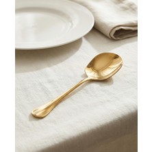 TKÇ Gold Orta Boy Paslanmaz Çelik Servis Kaşığı & Profesyonel Sunum Gereci 21 cm