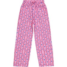 Civil Girls Palmiye Desenli Bol Paça 10-13 Yaş Pantolon - Lila