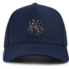 PataCute Kabartmalı Siyah Kedi Yüksek Profil Baseball Şapka