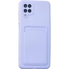 Mey İthalat Mey Ithalat®  Samsung Galaxy A12 Kılıf Kelvin Kartvizitli Silikon - Lila