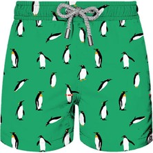 John Frank Kids All Over Erkek Çocuk Mayo Şort KJFSSSW48-PENGUIN Green