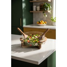 Acar Bosco Akasya Salata Servis Kasesi & Çatal Kaşık - 4000 ml