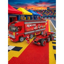 Mj Toys 570 Parça Tır ve F1  Yapı Blok Seti City Serisi 570 Parça Yapı Oyuncak Seti Çekici F1 LEGO Seti