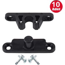 Alet Çantam Pvc Kapı Pencere Sineklik Siyah Plastik Çıt Çıt Kilit Menteşe Büyük Boy 5cm -10 Adet