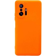 Mey İthalat Mey Ithalat®   Mi 11T Pro Kılıf Nano Içi Kadife Silikon - Turuncu