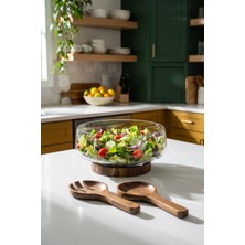 Acar Bosco Akasya Salata Servis Kasesi & Çatal Kaşık - 4300 ml