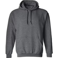 Nova Epoxy Art   Erkek Uzun Kol Kapşonlu Basic Sweatshirt Hoodie - Füme