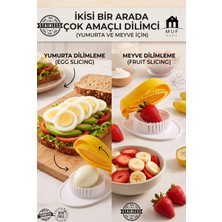 Muf Home Çok Amaçlı Pratik Yumurta, Çilek ve Muz Dilimleyici - Paslanmaz Çelik Telli Sağlıklı Mutfak Aparatı (Bpa Free)
