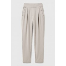 Tommy Life Bej Gizli Cep Detaylı Rahat Form Kadın Pantolon - 94687