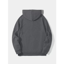 Nova Epoxy Art   Erkek Düz Kapüşonlu Sweat - Füme