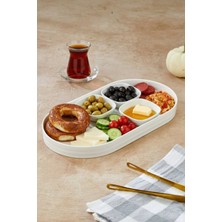 Empressco Şık Porselen Servis Tabağı, 36,5X19 Cm, Kahvaltı ve Sunum Için