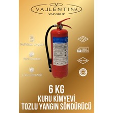 Vallentina 6 kg Kuru Kimyevi Tozlu Yangın Söndürme Cihazı Tse-Hyb Belgeli Yüksek Performanslı
